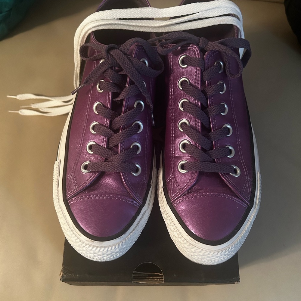 “Send Ur Price?” Converse Purple Low-Top Sneakers 💜💜 - Picture 2 of 6
